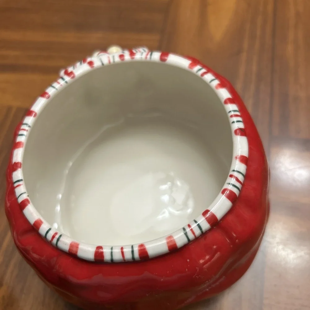 longaberger pottery Christmas Toy Sack With‎ Knife Lided